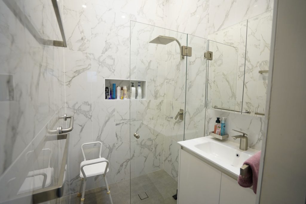 Discover The Haven Project by Home Equity Constructions featuring a Sydney bathroom renovation focused on accessibility, comfort and modern safe design.
